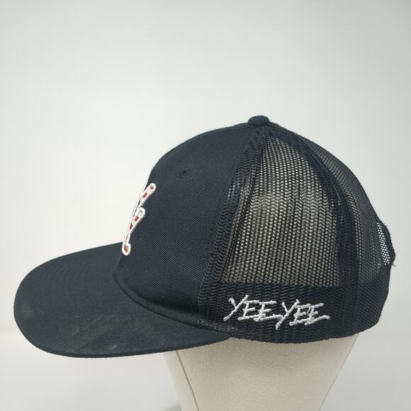 Yee Yee Logo USA Flag Snapback Trucker Hat Black One Size Mesh Back - Picture 3 of 8